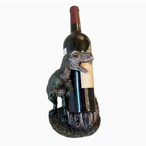 Tyrannosaurus Rex Resin Wine Bottle Holder - Green